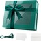 Extra Large Green Gift Box with Window, 16.3x14.2x5 Inches Clear Easter Gift Box for Present Contains Ribbon, Card, Groomsman Proposal Box with Magnetic Lid (Glossy Green)